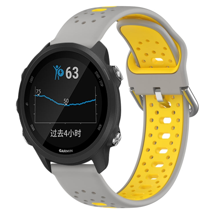 20mm Breathable Two-Color Silicone Watch Band, For Garmin Forerunner 245