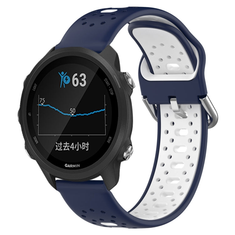 20mm Breathable Two-Color Silicone Watch Band, For Garmin Forerunner 245