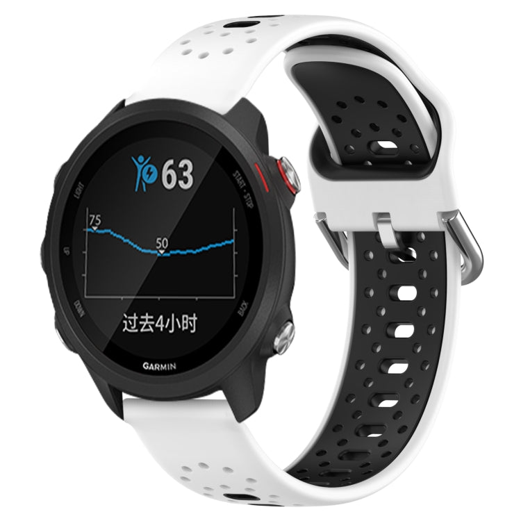 20mm Breathable Two-Color Silicone Watch Band, For Garmin Forerunner 245 Music