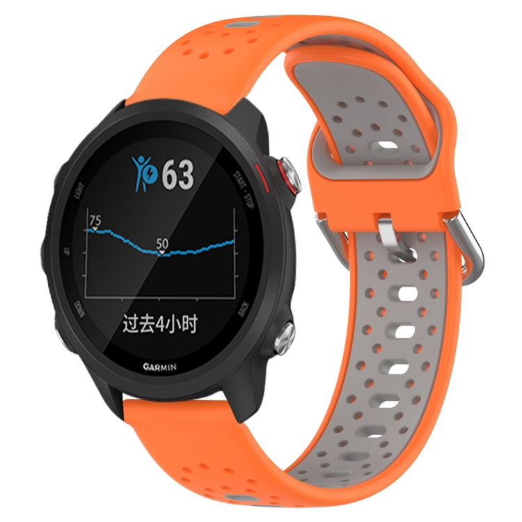 20mm Breathable Two-Color Silicone Watch Band, For Garmin Forerunner 245 Music