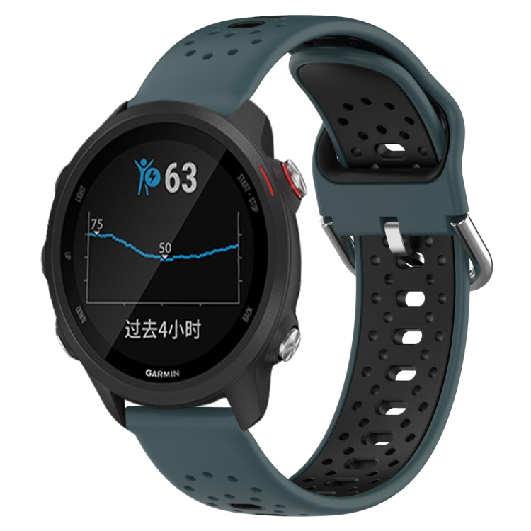 20mm Breathable Two-Color Silicone Watch Band, For Garmin Forerunner 245 Music