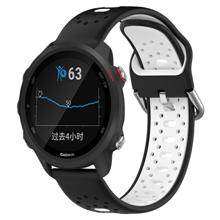 20mm Breathable Two-Color Silicone Watch Band, For Garmin Forerunner 245 Music