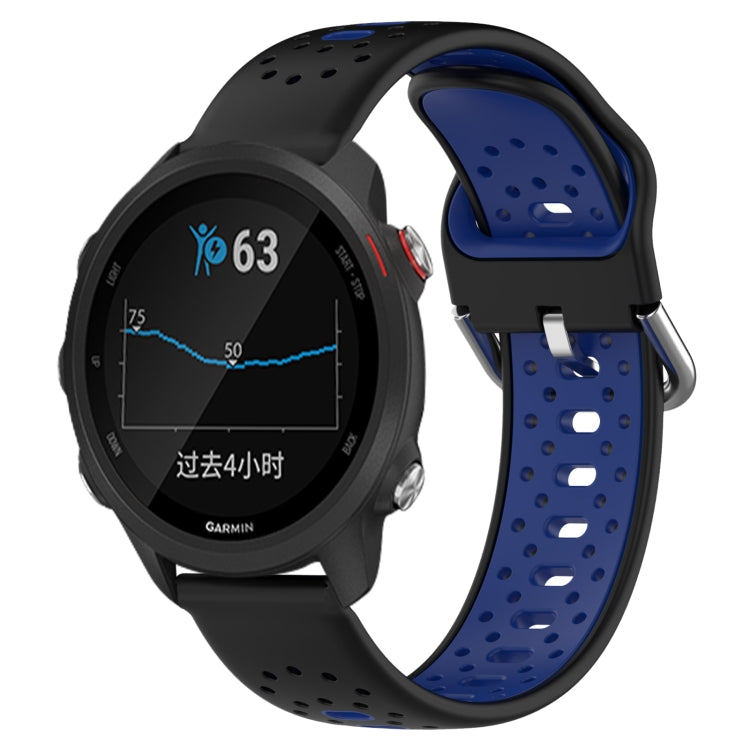 20mm Breathable Two-Color Silicone Watch Band, For Garmin Forerunner 245 Music