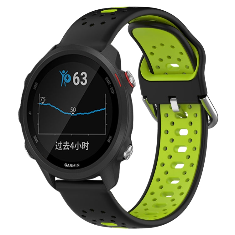 20mm Breathable Two-Color Silicone Watch Band, For Garmin Forerunner 245 Music