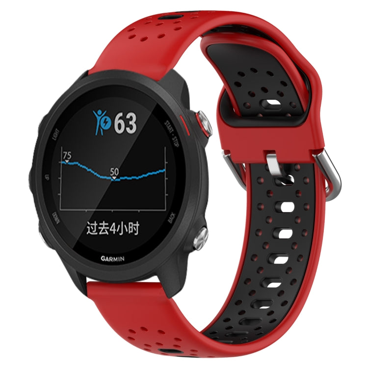 20mm Breathable Two-Color Silicone Watch Band, For Garmin Forerunner 245 Music