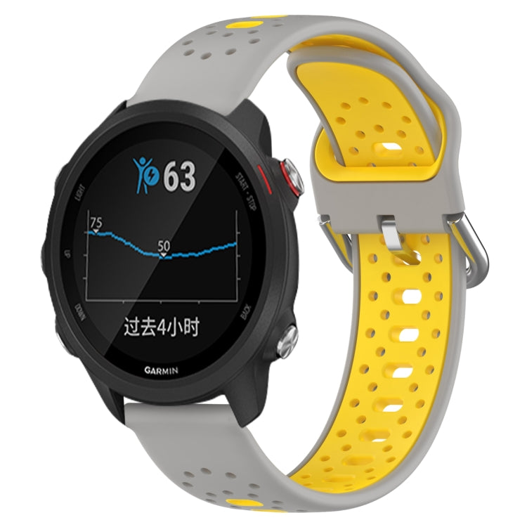 20mm Breathable Two-Color Silicone Watch Band, For Garmin Forerunner 245 Music
