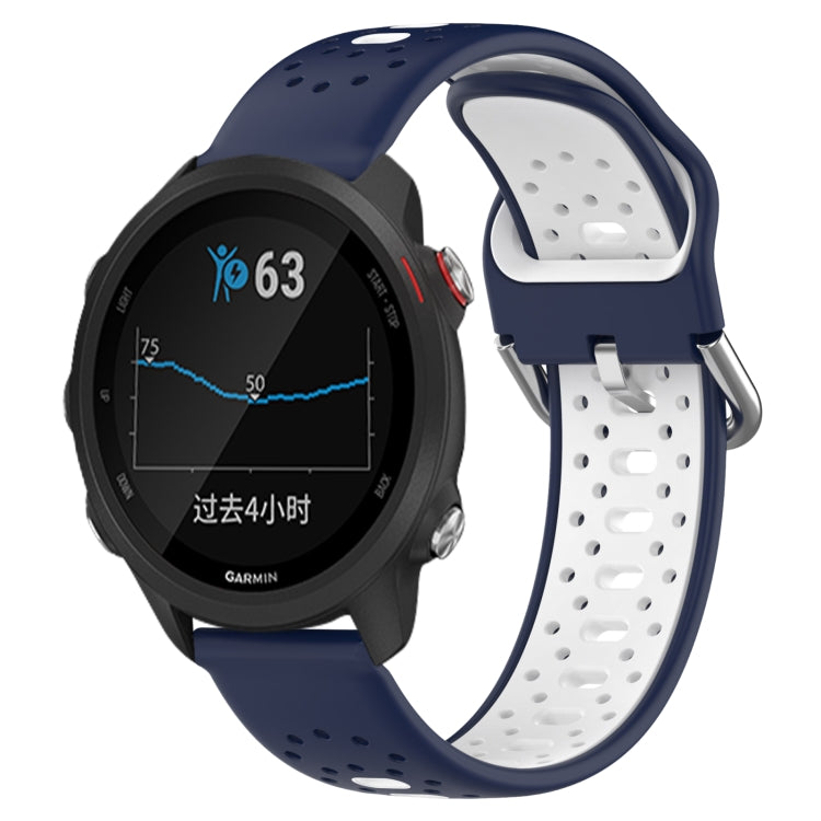 20mm Breathable Two-Color Silicone Watch Band, For Garmin Forerunner 245 Music