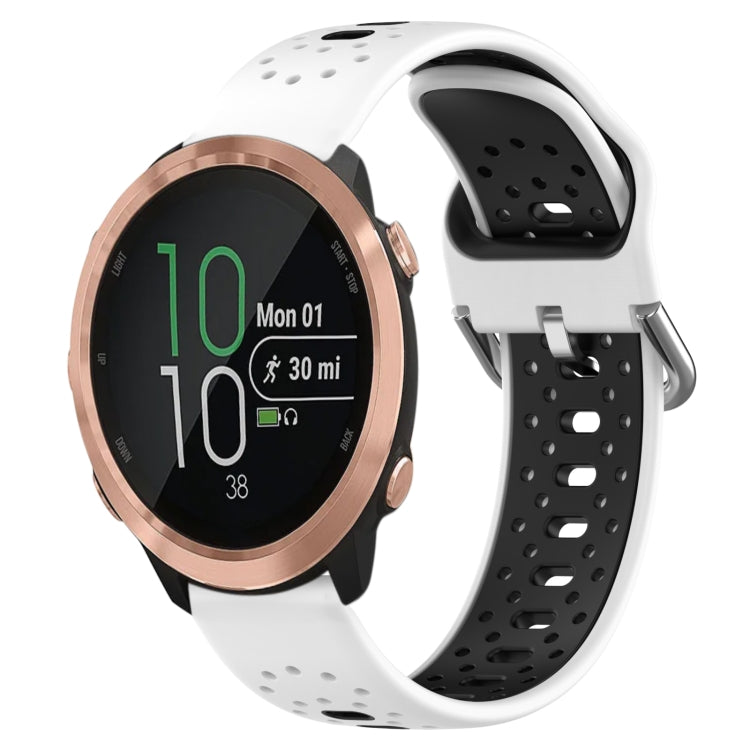 20mm Breathable Two-Color Silicone Watch Band, For Garmin Forerunner 645