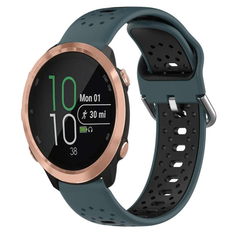 20mm Breathable Two-Color Silicone Watch Band, For Garmin Forerunner 645