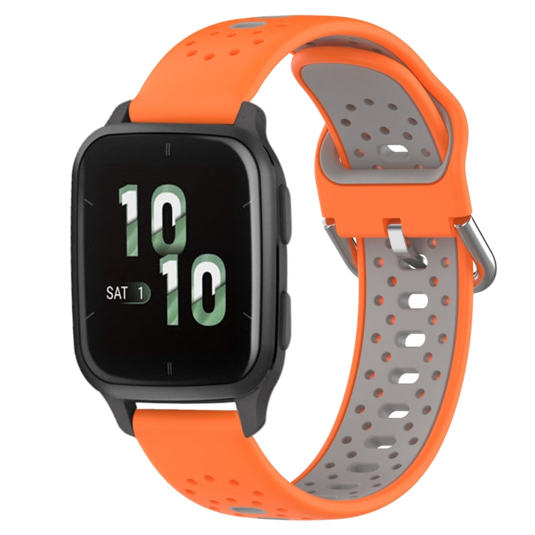 20mm Breathable Two-Color Silicone Watch Band, For Garmin Forerunner Sq2