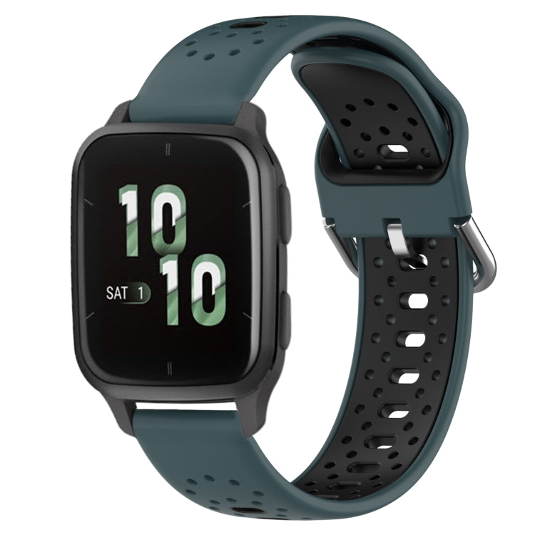 20mm Breathable Two-Color Silicone Watch Band, For Garmin Forerunner Sq2