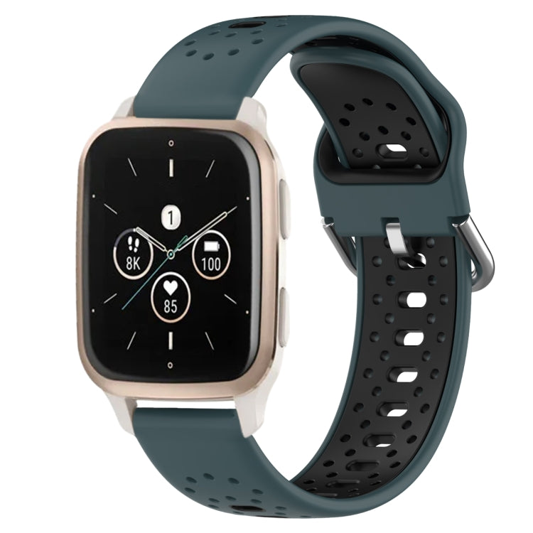 20mm Breathable Two-Color Silicone Watch Band, For Garmin Forerunner Sq2 Music