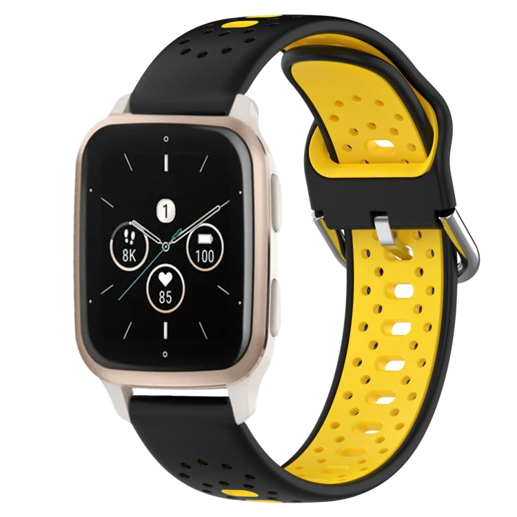 20mm Breathable Two-Color Silicone Watch Band, For Garmin Forerunner Sq2 Music