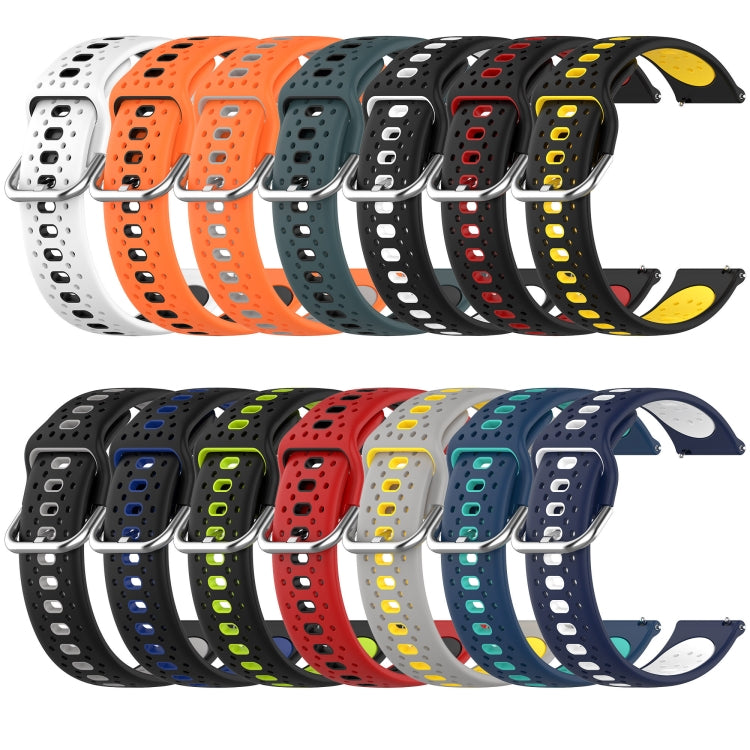 20mm Breathable Two-Color Silicone Watch Band, For Garmin Forerunner 245