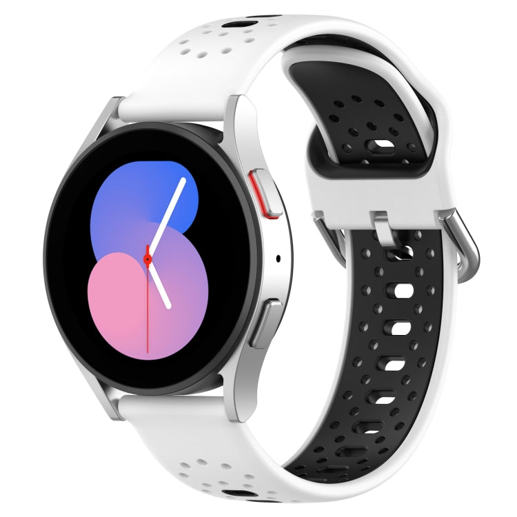 20mm Breathable Two-Color Silicone Watch Band, For Samsung Galaxy Watch 5 44mm