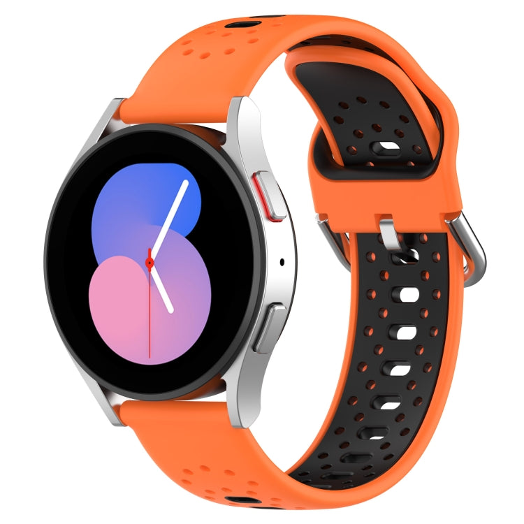 20mm Breathable Two-Color Silicone Watch Band, For Samsung Galaxy Watch 5 44mm