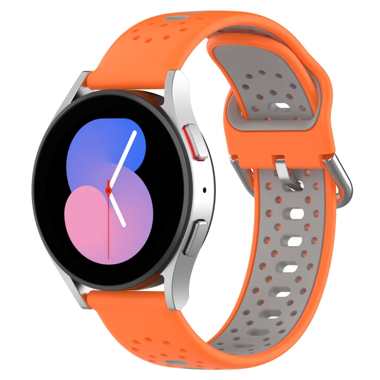20mm Breathable Two-Color Silicone Watch Band, For Samsung Galaxy Watch 5 44mm