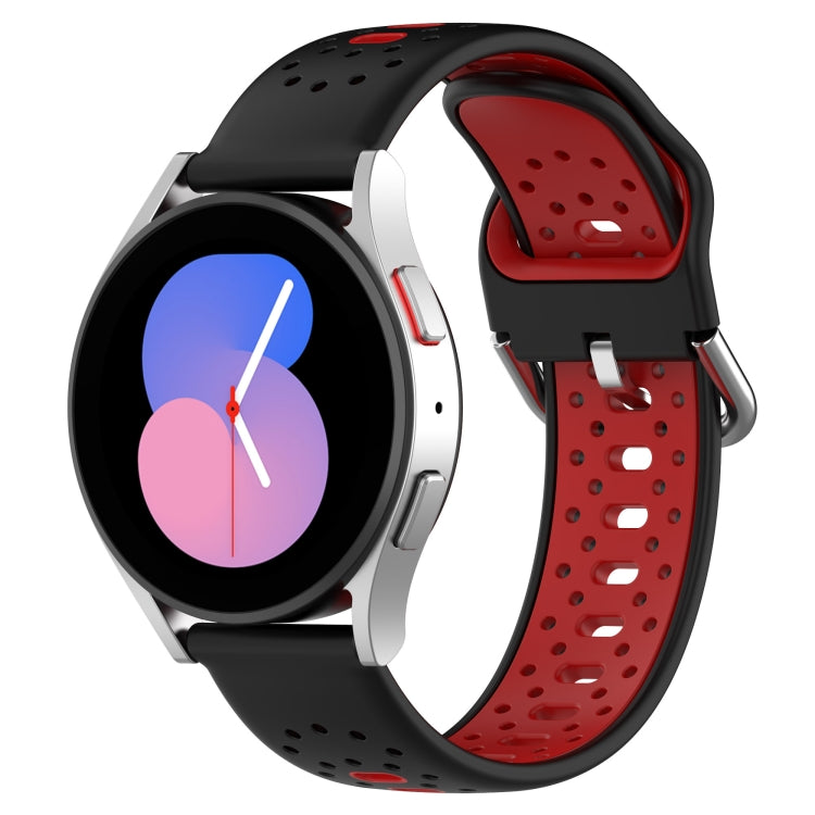 20mm Breathable Two-Color Silicone Watch Band, For Samsung Galaxy Watch 5 44mm