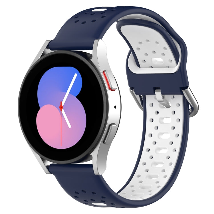 20mm Breathable Two-Color Silicone Watch Band, For Samsung Galaxy Watch 5 44mm