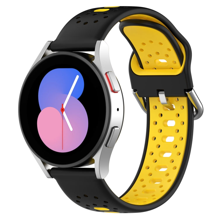 20mm Breathable Two-Color Silicone Watch Band, For Samsung Galaxy Watch 4 44mm