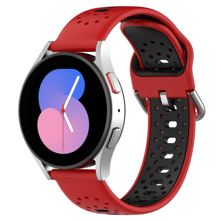 20mm Breathable Two-Color Silicone Watch Band, For Samsung Galaxy Watch 4 44mm