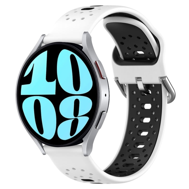 20mm Breathable Two-Color Silicone Watch Band, For Samsung Galaxy Watch 6 44mm