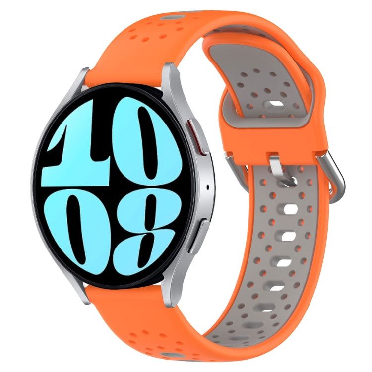 20mm Breathable Two-Color Silicone Watch Band, For Samsung Galaxy Watch 6 44mm