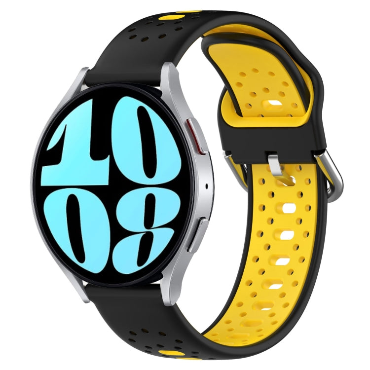 20mm Breathable Two-Color Silicone Watch Band, For Samsung Galaxy Watch 6 44mm