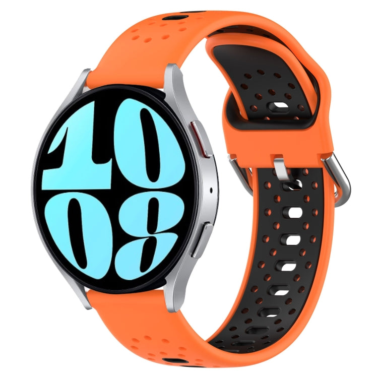 20mm Breathable Two-Color Silicone Watch Band, For Samsung Galaxy Watch 6 40mm
