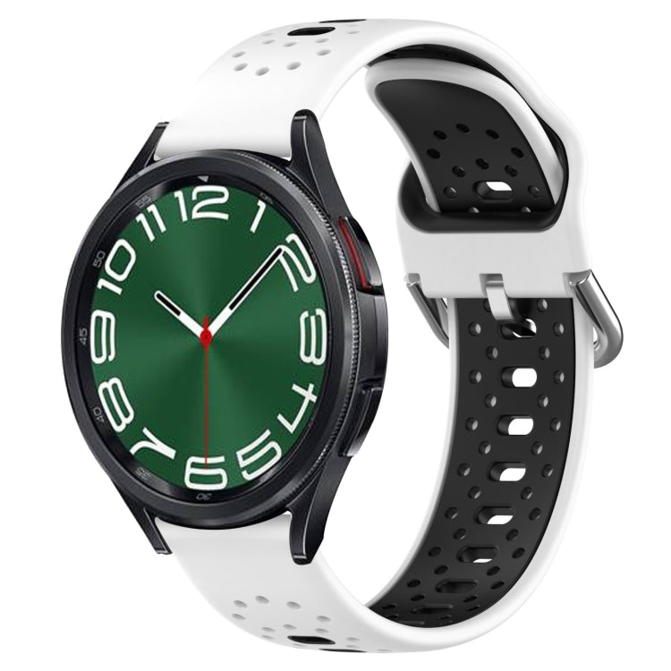 20mm Breathable Two-Color Silicone Watch Band, For Samsung Galaxy Watch 6 Classic 47mm