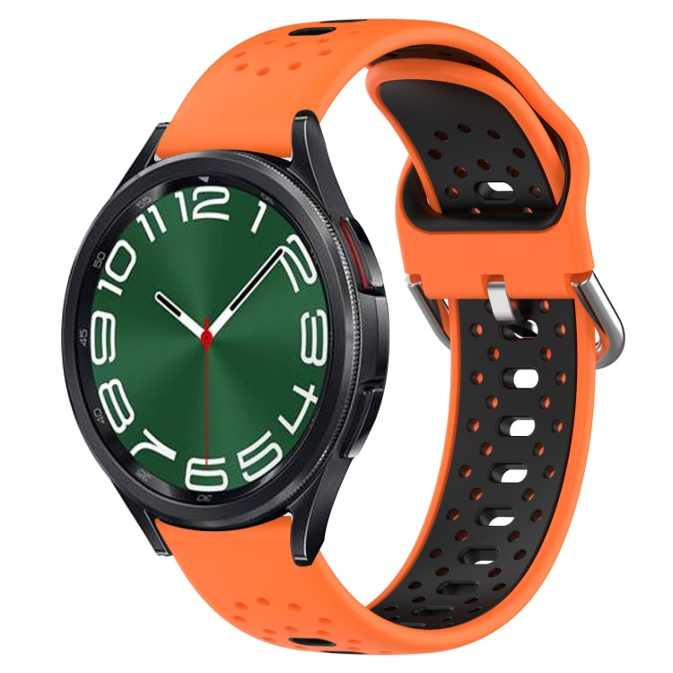 20mm Breathable Two-Color Silicone Watch Band, For Samsung Galaxy Watch 6 Classic 47mm
