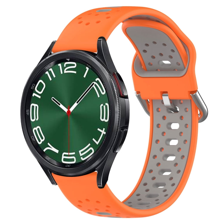 20mm Breathable Two-Color Silicone Watch Band, For Samsung Galaxy Watch 6 Classic 47mm