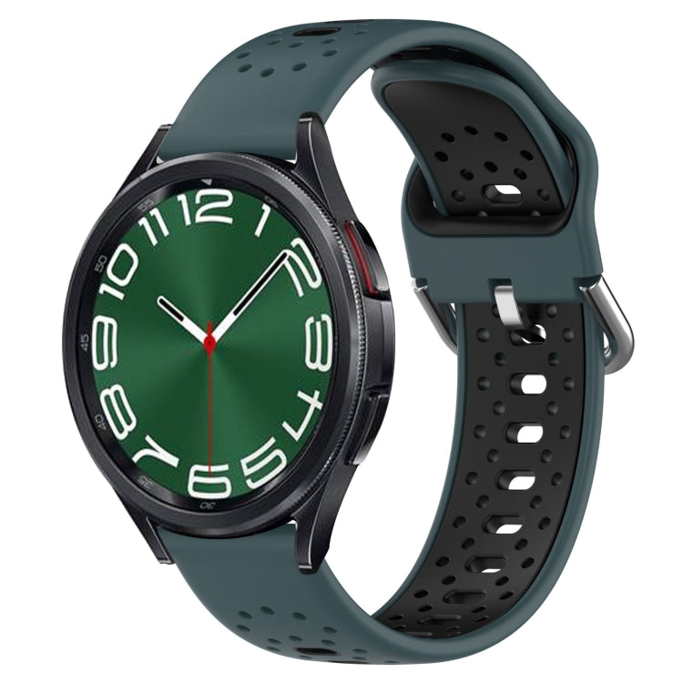 20mm Breathable Two-Color Silicone Watch Band, For Samsung Galaxy Watch 6 Classic 47mm