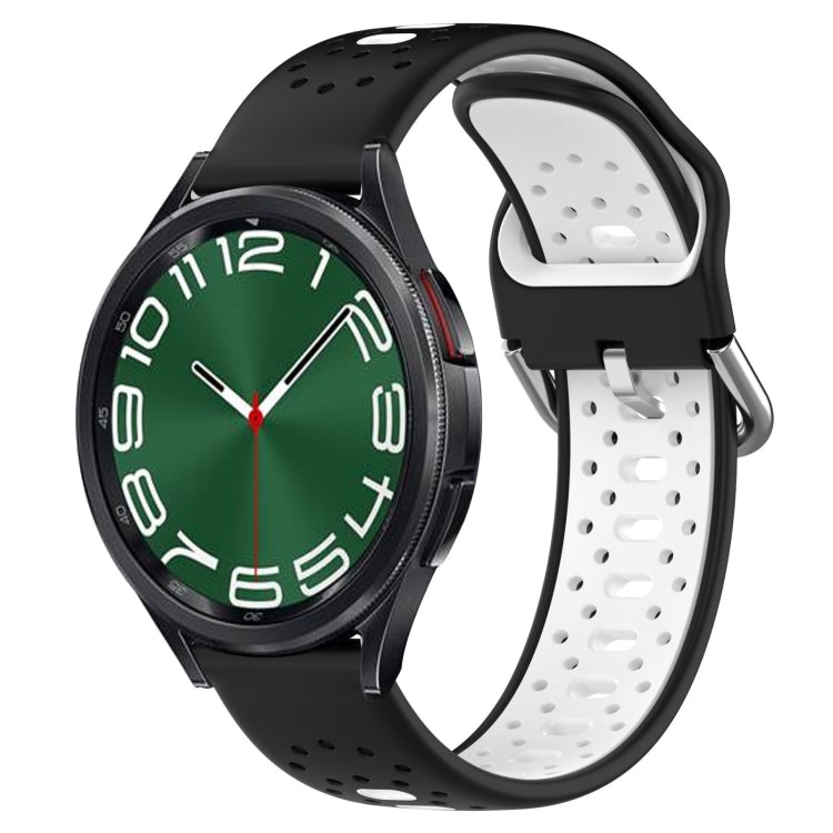 20mm Breathable Two-Color Silicone Watch Band, For Samsung Galaxy Watch 6 Classic 47mm