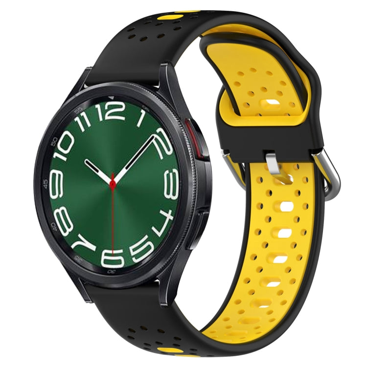 20mm Breathable Two-Color Silicone Watch Band, For Samsung Galaxy Watch 6 Classic 47mm