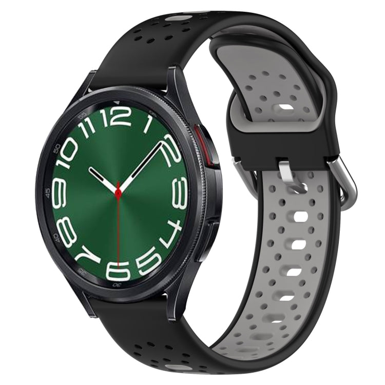 20mm Breathable Two-Color Silicone Watch Band, For Samsung Galaxy Watch 6 Classic 47mm