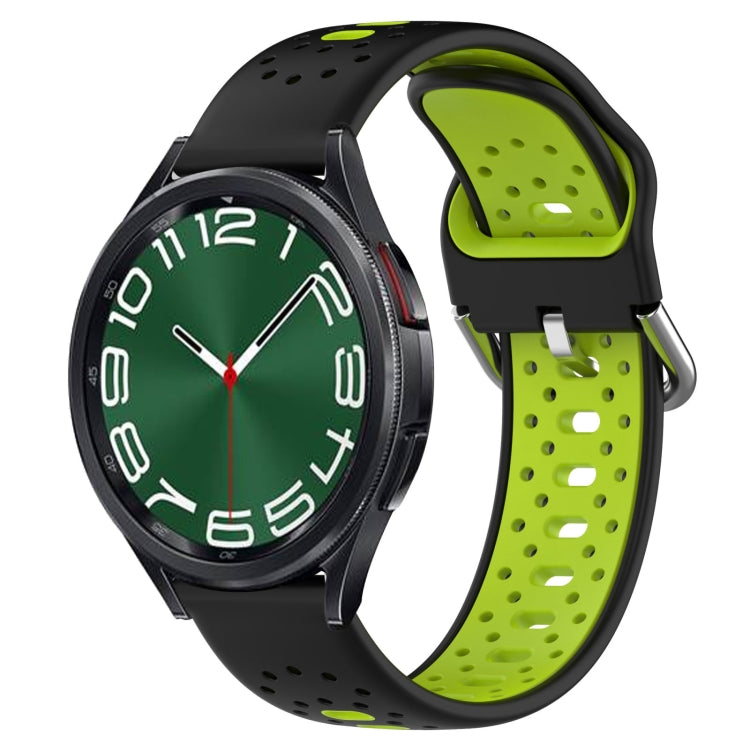 20mm Breathable Two-Color Silicone Watch Band, For Samsung Galaxy Watch 6 Classic 47mm