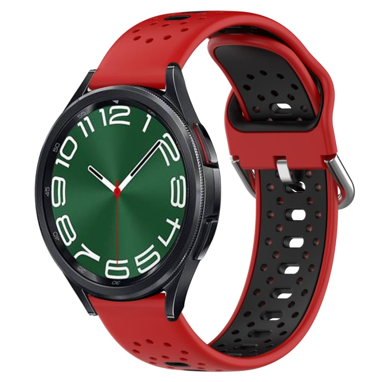20mm Breathable Two-Color Silicone Watch Band, For Samsung Galaxy Watch 6 Classic 47mm
