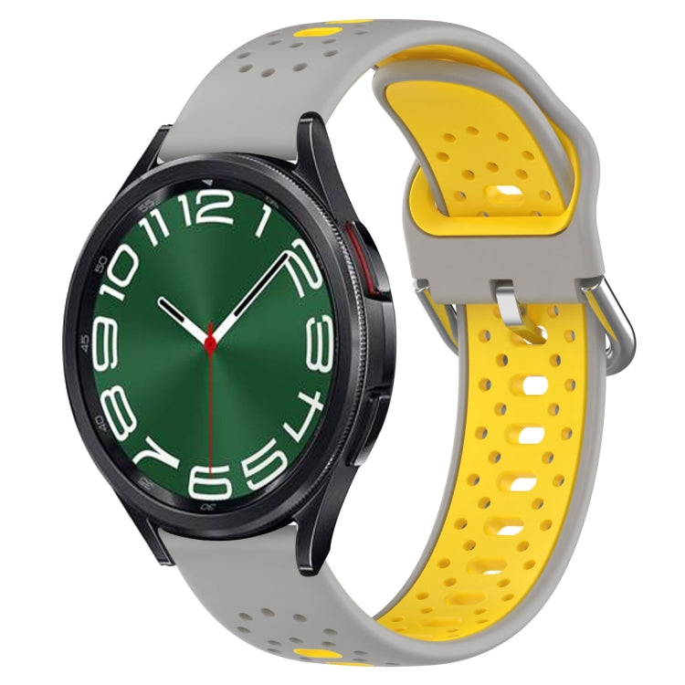 20mm Breathable Two-Color Silicone Watch Band, For Samsung Galaxy Watch 6 Classic 47mm