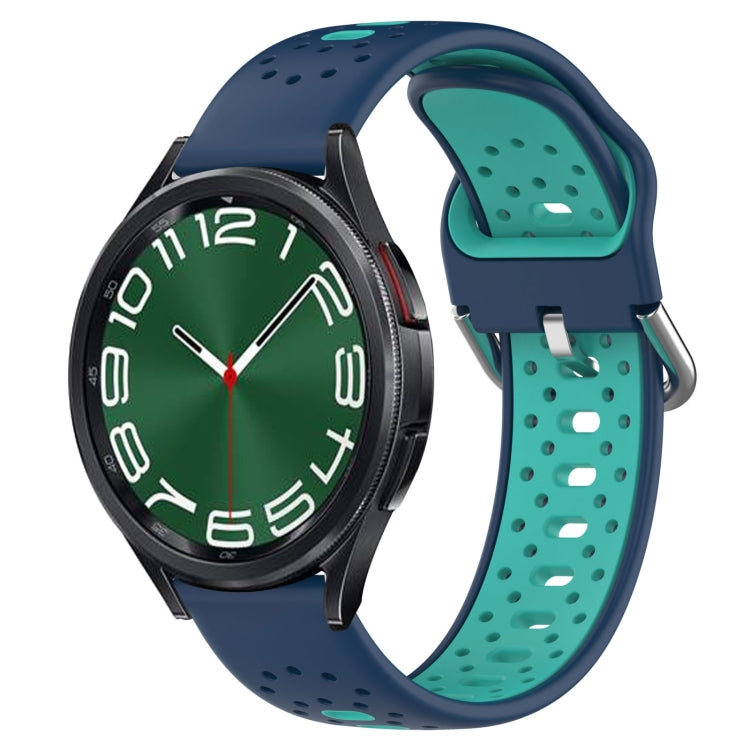 20mm Breathable Two-Color Silicone Watch Band, For Samsung Galaxy Watch 6 Classic 47mm