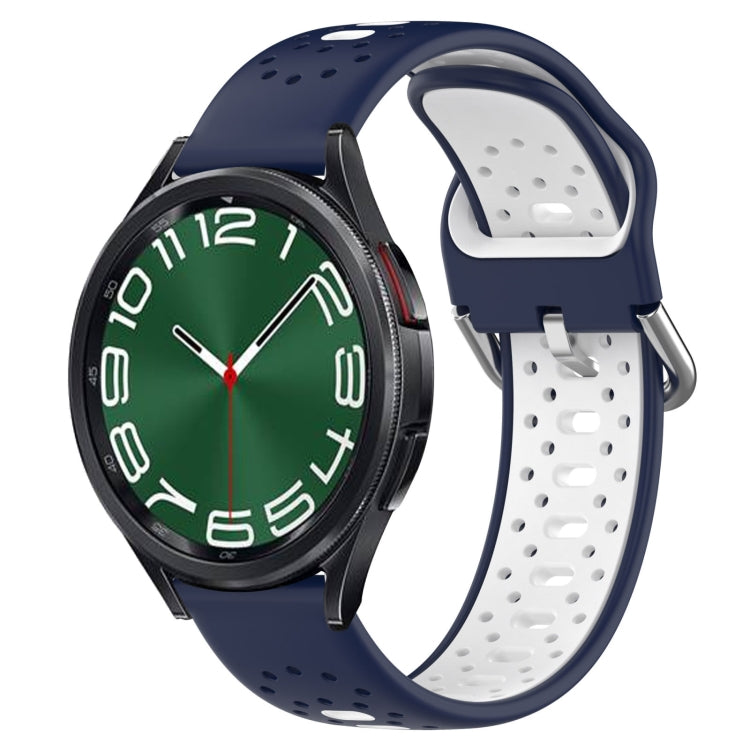 20mm Breathable Two-Color Silicone Watch Band, For Samsung Galaxy Watch 6 Classic 47mm