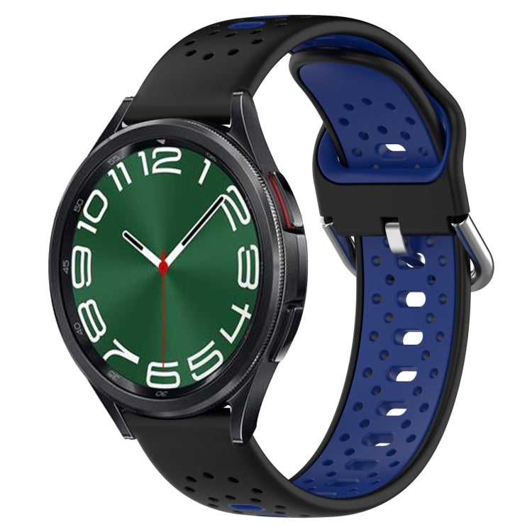 20mm Breathable Two-Color Silicone Watch Band, For Samsung Galaxy Watch 6 Classic 43mm