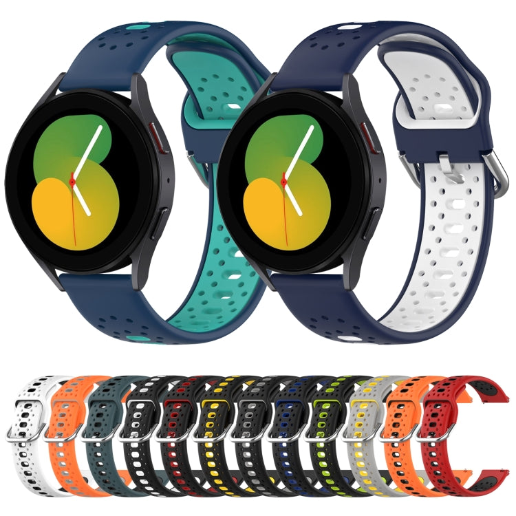 20mm Breathable Two-Color Silicone Watch Band, For Samsung Galaxy Watch 4 44mm