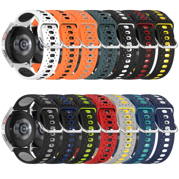 20mm Breathable Two-Color Silicone Watch Band, For Samsung Galaxy Watch 6 Classic 47mm