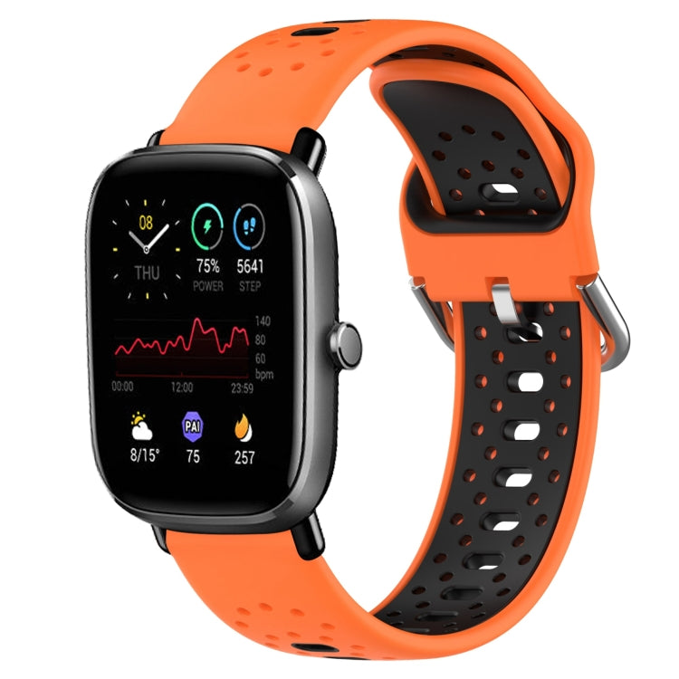 20mm Breathable Two-Color Silicone Watch Band, For Amazfit GTS 4 Mini