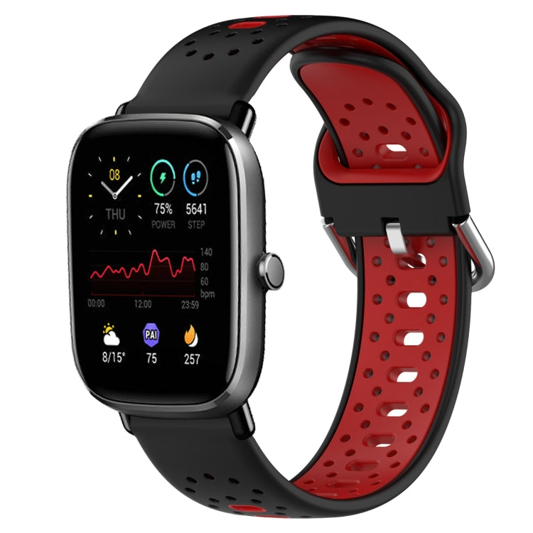 20mm Breathable Two-Color Silicone Watch Band, For Amazfit GTS 4 Mini