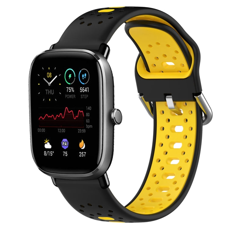 20mm Breathable Two-Color Silicone Watch Band, For Amazfit GTS 4 Mini