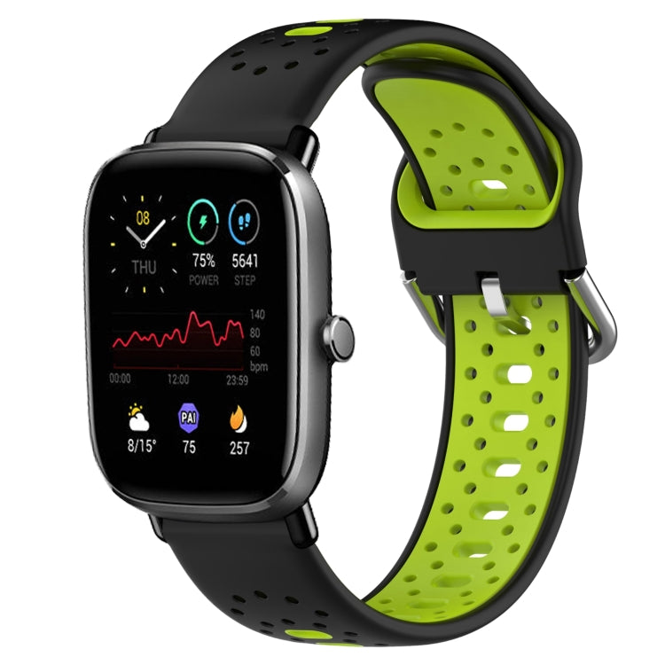20mm Breathable Two-Color Silicone Watch Band, For Amazfit GTS 4 Mini