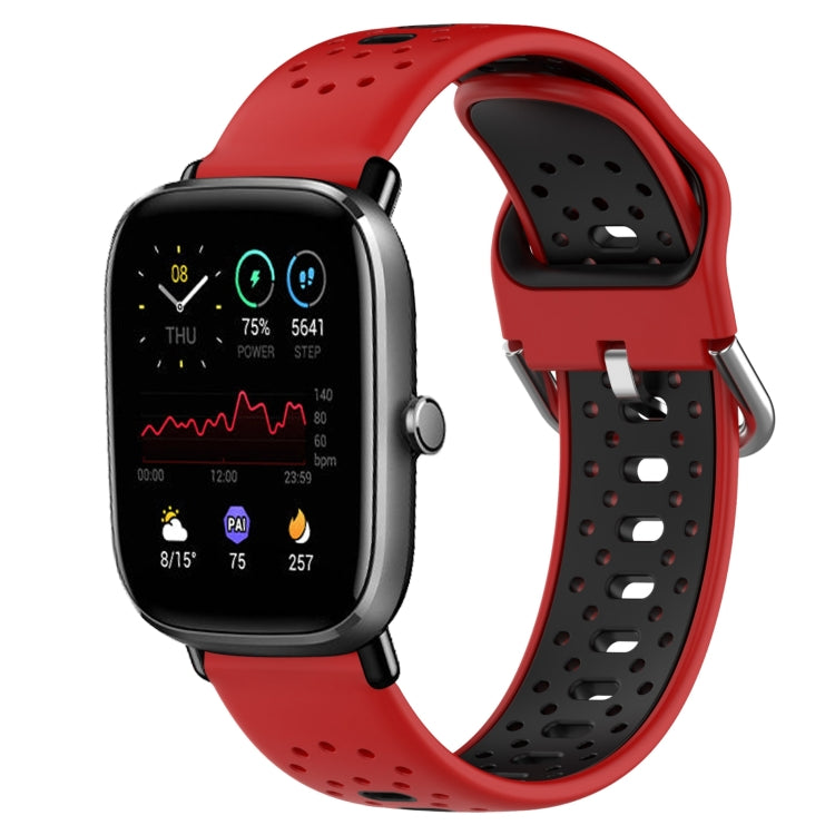 20mm Breathable Two-Color Silicone Watch Band, For Amazfit GTS 4 Mini