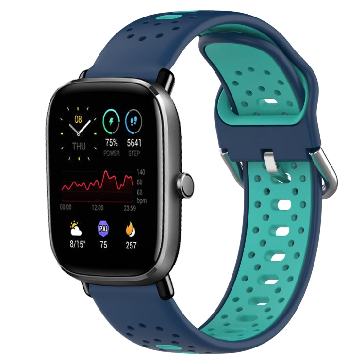 20mm Breathable Two-Color Silicone Watch Band, For Amazfit GTS 4 Mini